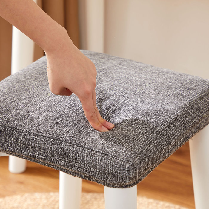 Corrigan Studio® Machen Vanity Set with Stool and Mirror & Reviews